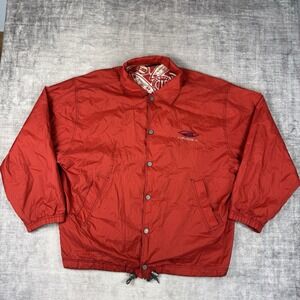 O'NEILL Jacket Mens Large Red Vtg 90s Windbreaker Surf Lined Snap Embroidered